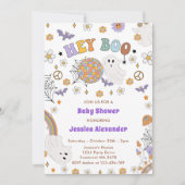 Hey Boo Groovy Halloween Baby shower Kaart (Voorkant)
