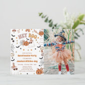 Hey Boo Groovy Halloween Leuke Ghost 5e Verjaardag Kaart (Staand voorkant)