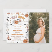 Hey Boo Groovy Halloween Leuke Ghost Baby shower Kaart (Voorkant)