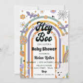 Hey Boo Groovy Rainbow Leuk Halloween Baby shower Kaart (Voorkant)