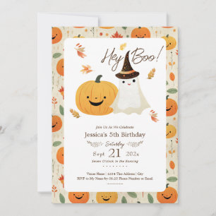Hey Boo Halloween 5e verjaardagsuitnodiging Kaart