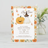Hey Boo Halloween 5e verjaardagsuitnodiging Kaart (Staand voorkant)
