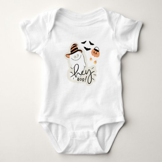 Hey Boo! Halloween Baby Romper (Voorkant)
