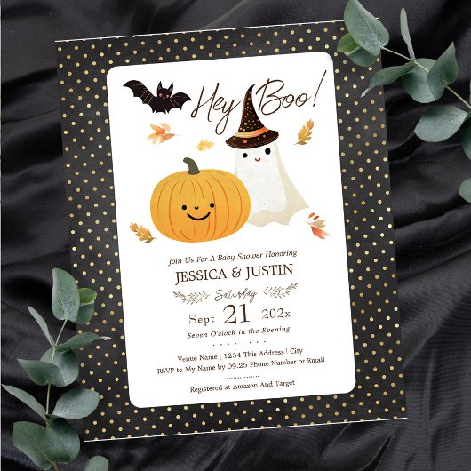 Hey Boo Halloween Baby shower Papier Blad