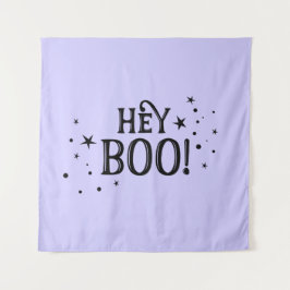 Hey Boo! Halloween Backdrop purple party banner  Wandkleed