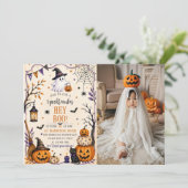 Hey Boo Halloween-feest Kaart (Staand voorkant)