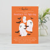 Hey Boo Halloween Feestuitnodiging - Schattigee Ge Kaart (Staand voorkant)