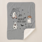 Hey Boo Halloween Funny Ghost Sherpa Deken (Voorkant)