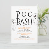 Hey Boo Halloween Ghost Birthday Kaart (Staand voorkant)