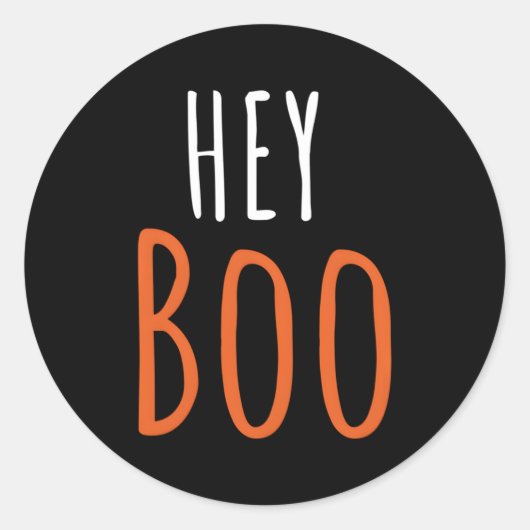 Hey Boo Halloween Ghost Boo Ronde Sticker (Voorkant)