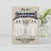 Hey Boo Halloween leuke uitnodiging voor kinderen  (Staand voorkant)