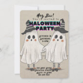 Hey Boo Halloween leuke uitnodiging voor kinderen  (Voorkant)