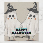 Hey Boo Halloween leuke uitnodiging voor kinderen Wijn Etiket (Enkel label)