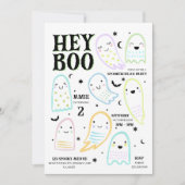 Hey Boo Halloween Pastel Ghost Uitnodiging voor ve (Voorkant)
