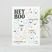 Hey Boo Halloween Pastel Ghost Uitnodiging voor ve (Staand voorkant)
