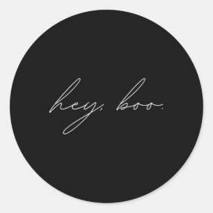 Hey Boo Halloween Ronde Sticker