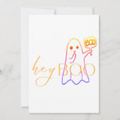 Hey Boo Halloween Spooky Chic Kostuum Baby shower Kaart (Achterkant)