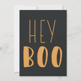 "Hey Boo" Halloween Typografie modern Custom Feestdagenkaart
