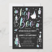 Hey Boo Halloween Uitnodiging (Voorkant)