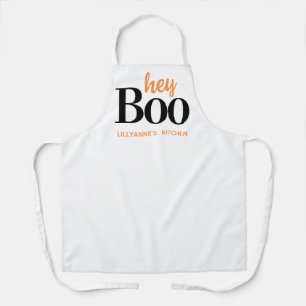 Hey Boo Halloween White Black Typografie Monogram Schort