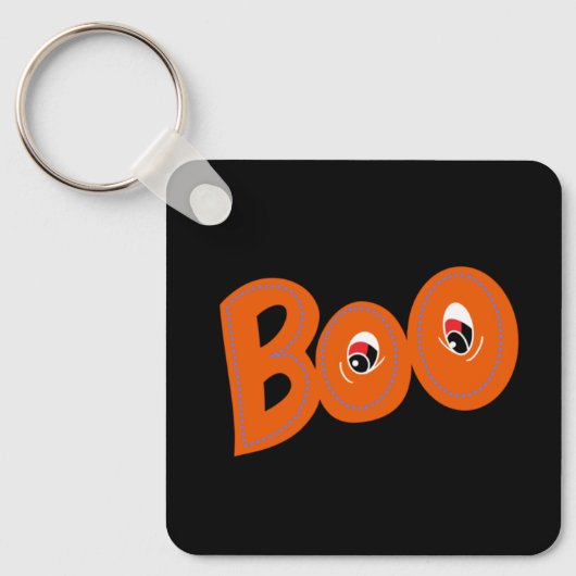 Hey Boo heb ik je bang gemaakt voor typografie en  Sleutelhanger (Voorkant)