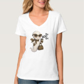 Hey BOO Hey – Glam Leopard Print Bougie Ghost T-sh T-shirt (Voorkant)