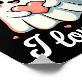 Hey Boo I Love You Cute Ghost Heart Valentine Coup Poster (Hoek)