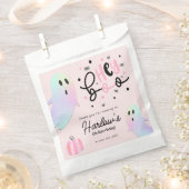 Hey Boo iriserende Ghost Pink Halloween Party Bedankzakje (Geknipt)