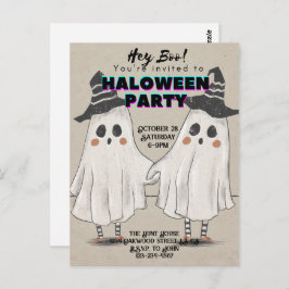 Hey boo je bent uitgenodigd Halloween Briefkaart