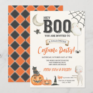 Hey BOO Kid Friendly Halloween Kostuumfeest  Kaart