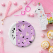 Hey Boo kleine geesten met strikken Halloween Papieren Bordje (Feest)