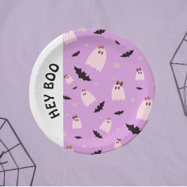 Hey Boo kleine geesten met strikken Halloween Papieren Bordje