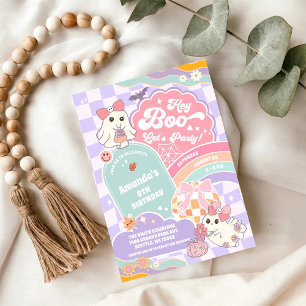 Hey Boo Laten we feest vieren Regenboog Griezels V Kaart