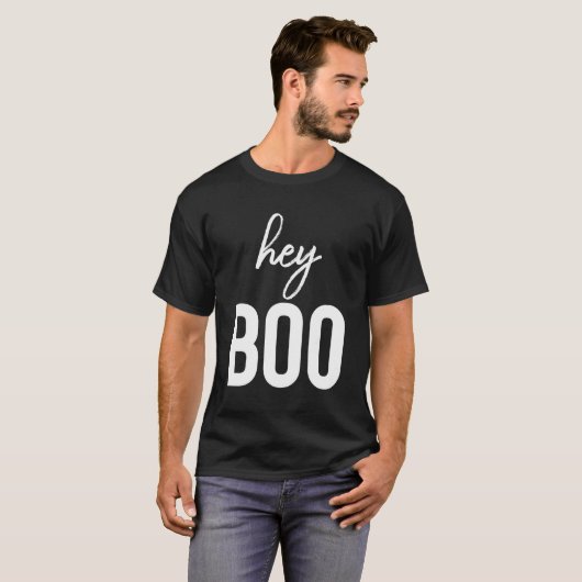Hey Boo Love Ghost Pun Boo Halloween T-shirt (Voorkant volledig)
