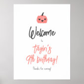 Hey Boo Modern Halloween Verjaardag Welkom Teken Poster (Voorkant)