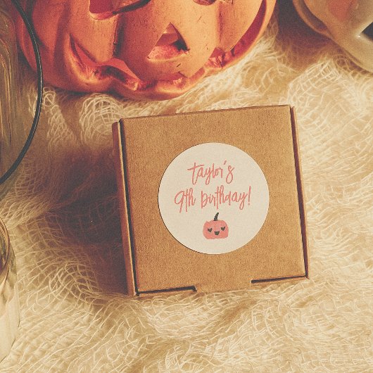 Hey Boo Moderne Halloween Meisje Verjaardagsfeestj Ronde Sticker