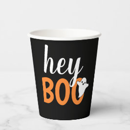 Hey Boo Oranje Black Funny Halloween Ghost Papieren Bekers