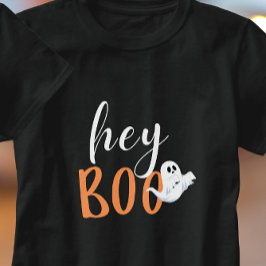 Hey Boo Oranje Black Funny Halloween Ghost T-shirt