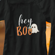 Hey Boo Oranje Black Funny Halloween Ghost