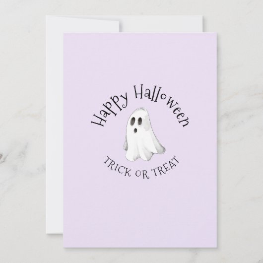 Hey Boo, Paarse Ghost Halloween Uitnodiging (Achterkant)
