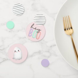 Hey Boo Pastel Halloween Verjaardagstafel Confetti