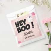 Hey Boo Pink Halloween Ghost Verjaardagsfeest Bedankzakje (Gezegeld)