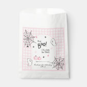 Hey Boo Pink Houndstooth Halloween Tweede Verjaard Bedankzakje (Voorkant)
