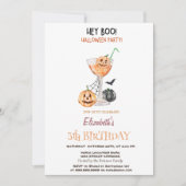 Hey Boo Pumpkin Cocktail Halloween Verjaardag Kaart (Voorkant)