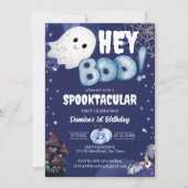 Hey boo schattig spook Halloween verjaardagsfeestj Kaart (Voorkant)