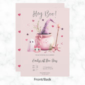 Hey Boo Schattige Ghost Halloween 1st Birthday Pin Kaart