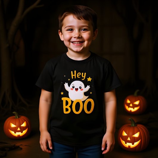Hey Boo Schattige Halloween Ghost Design T-shirt
