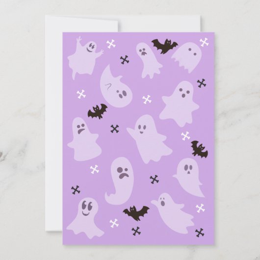 Hey Boo Schattige Spooky Ghost Halloween Party Kaart (Achterkant)