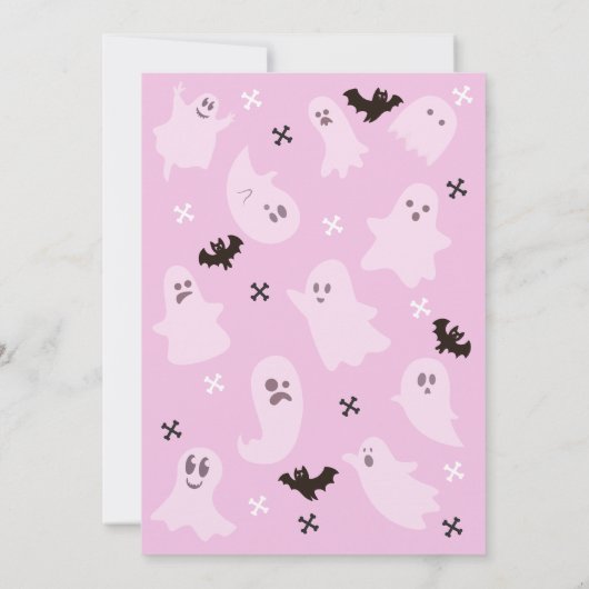 Hey Boo Schattige Spooky Ghost Halloween Party Kaart (Achterkant)