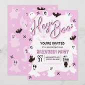 Hey Boo Schattige Spooky Ghost Halloween Party Kaart (Voorkant / Achterkant)